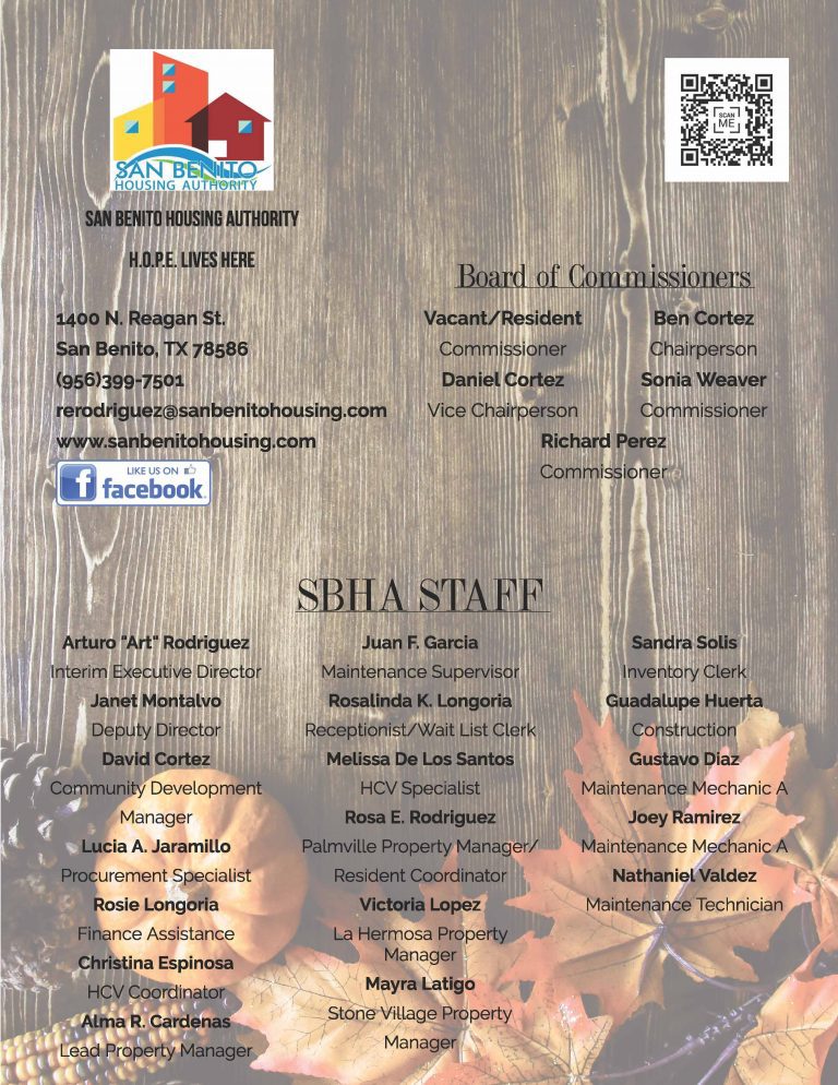 RESIDENTS San Benito Housing Authority